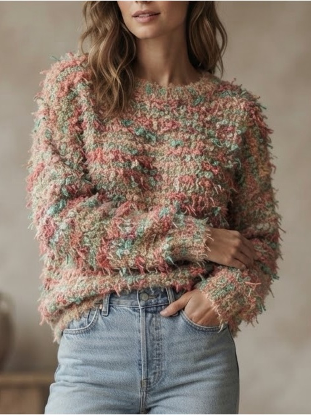 Anthropologie La Fee Verte Darien Eyelash Confetti Sweater Size S